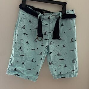 Beverly Hills Polo Club Mint Sailboat Print Swim Shorts